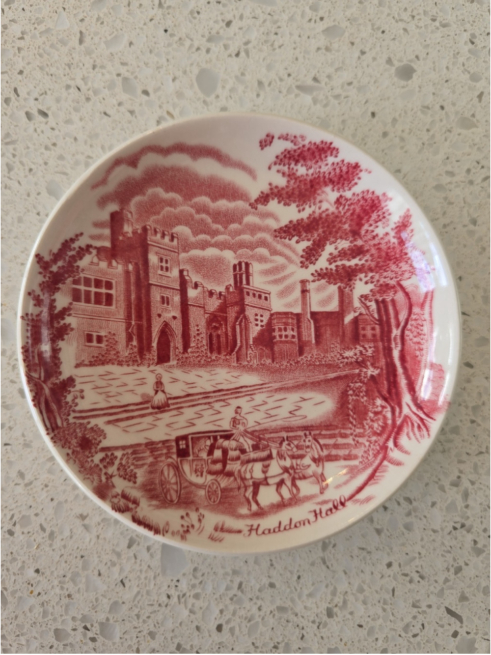 Johnson Bros Pink Haddon Hall Pink Coaster 4"Collector Plate Made In England